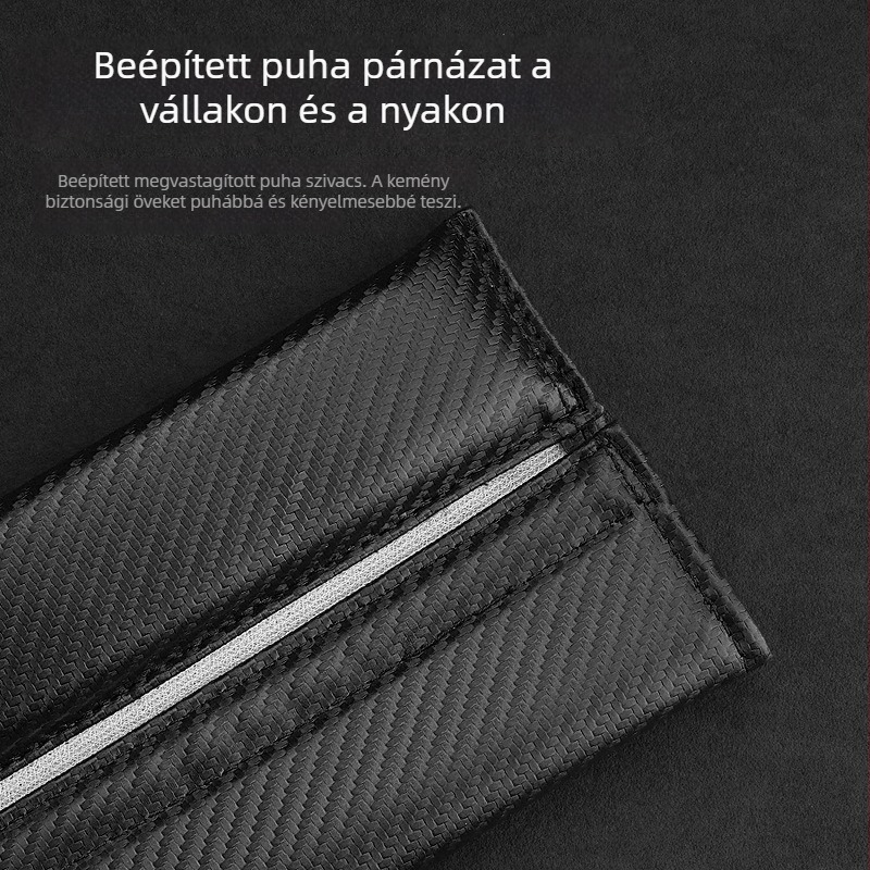 Autóbiztonsági öv vállvédő szénszálas bőrből, négy évszakos