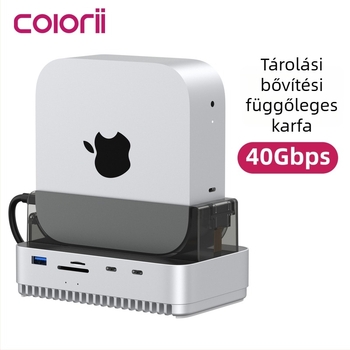 Mac mini M4 dokkolóállomás és M.2 korpusz, asztali tárolás vertikális állványban, 40 Gbps, modell 61, külső tápegység nélkül