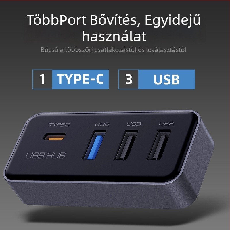 Tesla Model Y és Frissített Model 3 központi konzol bővítő USB 3.0 hub, 4 porttal, glove box, Modell T22, külső tápegység nélkül