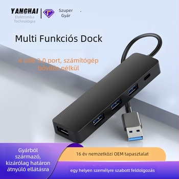 USB 3.0 dokkoló 5-in-1 HDMI 4K60Hz-vel, USB hub 3 porttal, 0,15 m kábel, külső tápegység nélkül