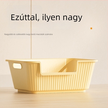 Gigantikus macskaalomtálca, extrán nagy méret, szóródásmentes, anti-szóródás funkcióval, félig zárt, nyitott stílusú