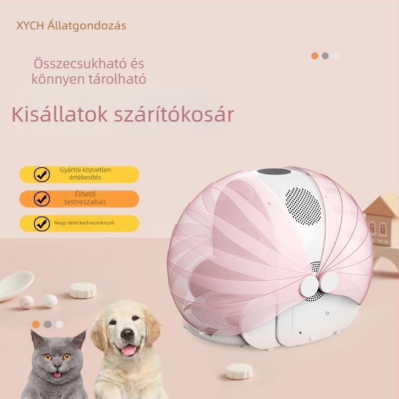 Összecsukható háziállat-szárító doboz macskáknak és kistestű kutyáknak, XYhongganxiang modell, 1000–1199W, 110V, merev kar típus, túlmelegedés elleni védelem