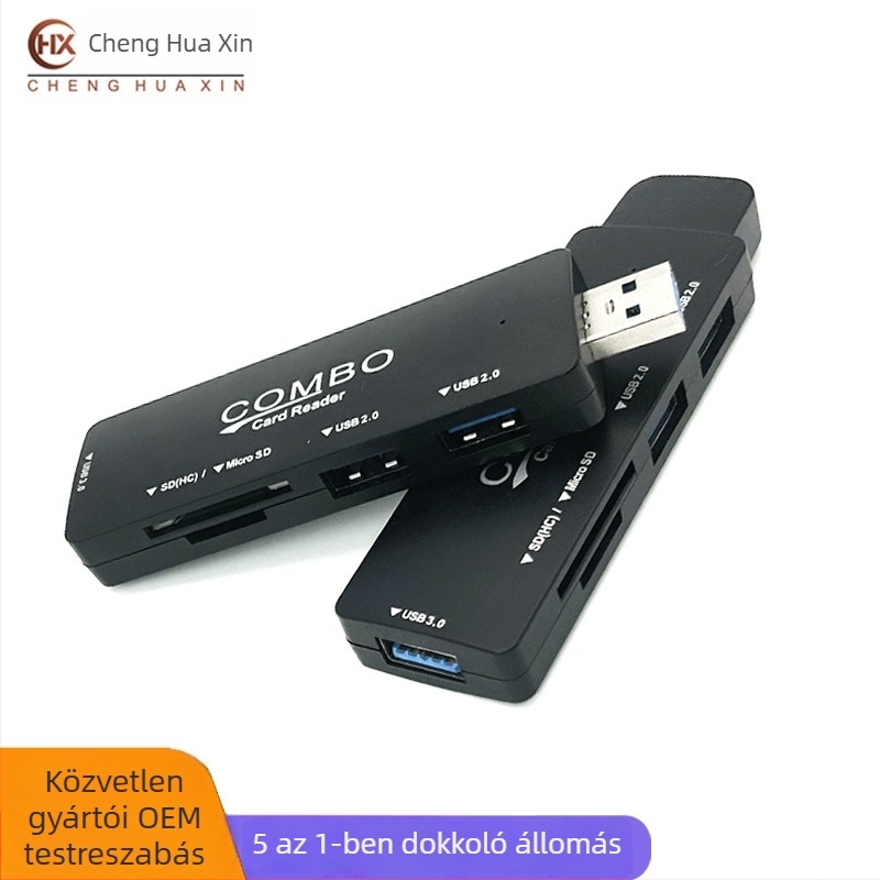 Neutral C-22 USB 3.0 hub SD/TF kártyaolvasóval és dokkolóegységgel, külső tápellátás nélkül
