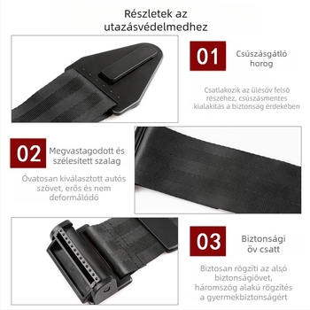 Autóülésbiztonsági öv tartó, praktikus kiegészítő, ABS + webbing, tömeg 0.061 kg, logó nyomtatás OK
