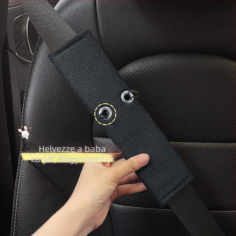 Gyerekek autóöv vállvédő – lenanyag, anti-fulladás, négy évszakos védőfedél, Yadingni