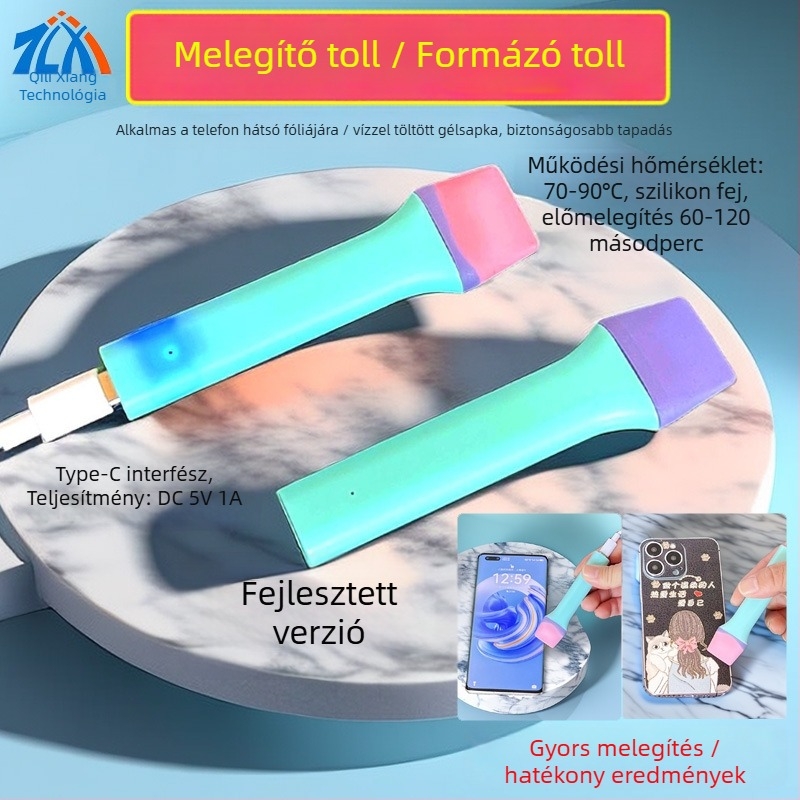 Telefonfólia melegítő és formázó toll (Type-C tápegység) hidrogel fóliához, elő- és hátoldali alkalmazás