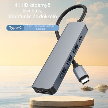 5 az 1-ben USB-C dokkoló HDMI-vel, PD 100W