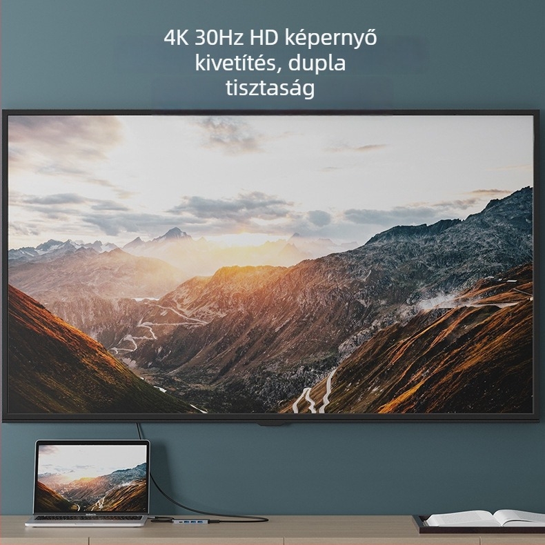 5 az 1-ben USB-C dokkoló HDMI-vel, PD 100W