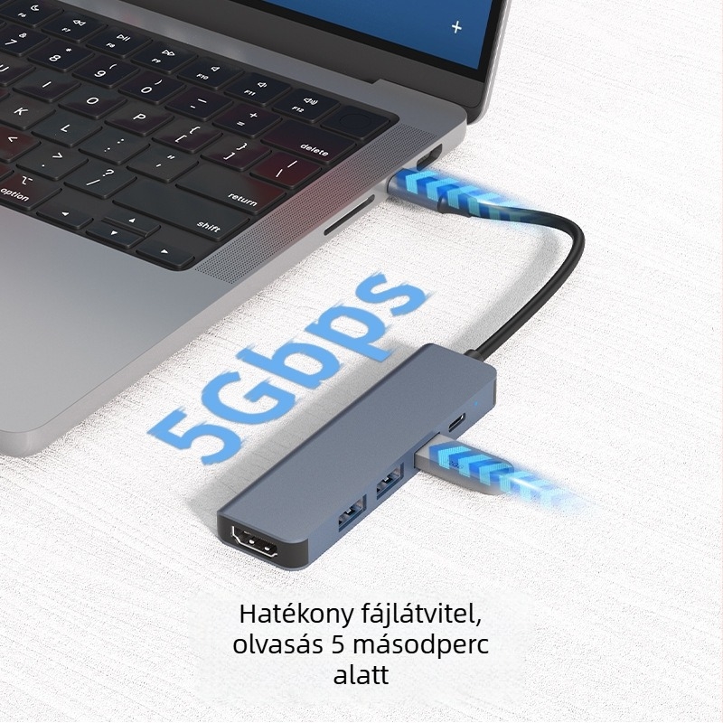 5 az 1-ben USB-C dokkoló HDMI-vel, PD 100W