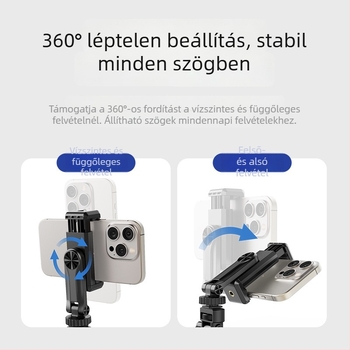 Többfunkciós telefon-tartó 360°-os forgással és hideg cipő csatlakozással - Wadeu, Modell: Pop the mobile phone holder individually, ABS