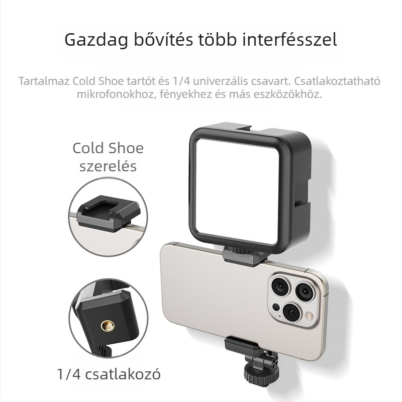 Többfunkciós telefon-tartó 360°-os forgással és hideg cipő csatlakozással - Wadeu, Modell: Pop the mobile phone holder individually, ABS