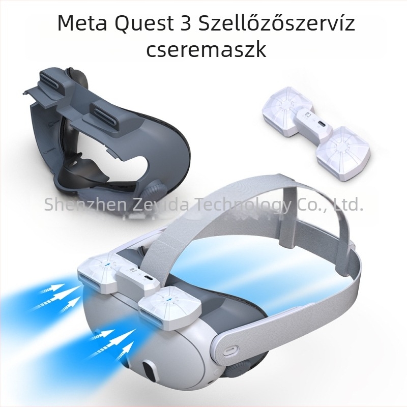X3 mágneses kettős ventilátor a Meta Quest 3-hoz – mágneses szívás, szellőzés és hőelvezetés, anti-atomizáció, OEM