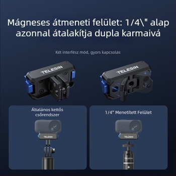 Osmo Nano-hoz készült mágneses gyorskioldó, újratölthető bővítő alap (Márka: Telesin; Modell: Magnetic quick-release rechargeable expansion base; Anyag: Fém + Műanyag; Kompatibilis: Osmo Nano)