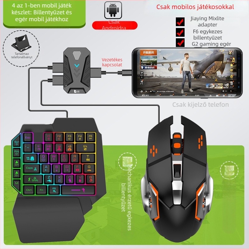 Musketeer Mixlite Android játékvezérlő és billentyűzet/egér adapter — USB interfész, Bluetooth kapcsolat, ABS anyag, egy felhasználó részére