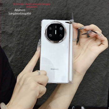 Huawei Mate X6-kompatibilis átlátszó tok Mate X5 kollekciós kiadással, dupla tengelyű mágneses csuklóval, ütésálló PC kemény hátlap