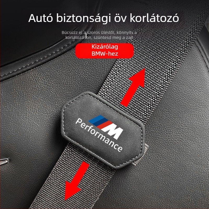 BMW biztonsági öv stopper csipesz – Cazes márka, logóval testreszabható, vállalati ajándékhoz ideális, kompatibilis a 3-as, 5-ös, 7-es sorozat és X3/X5 modellekkel