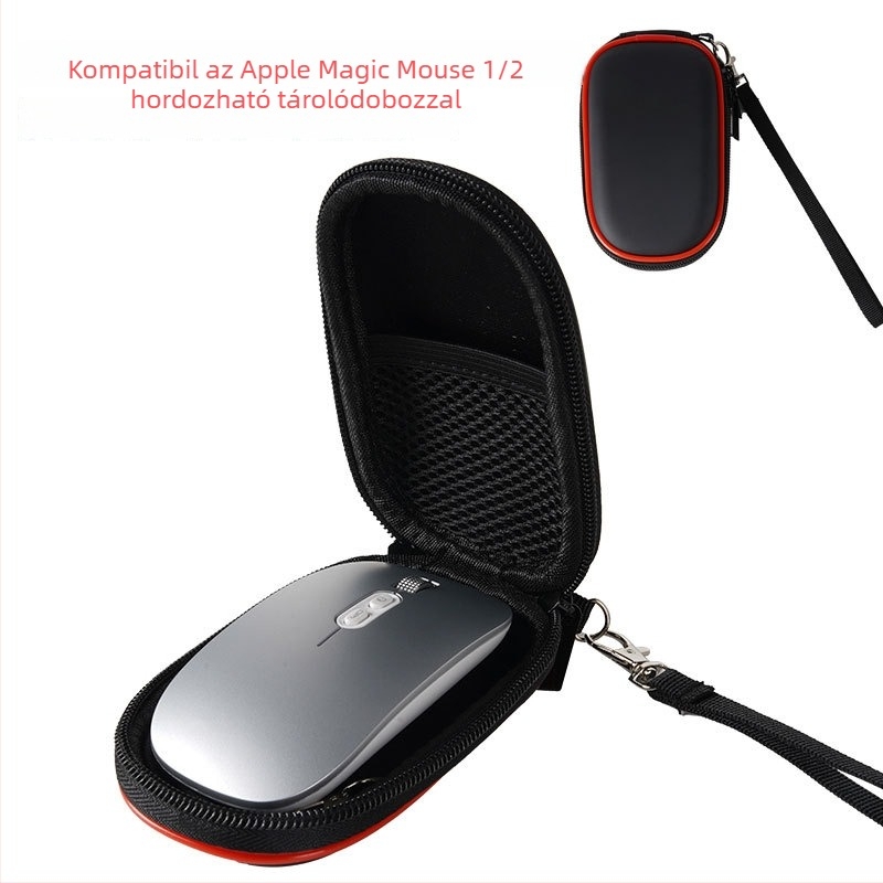 EVA tároló doboz Apple Magic Mouse 1/2-hez — por- és nedvességálló tok, OEM, tartalmaz hordozó zsinórt, 2024-es megjelenés