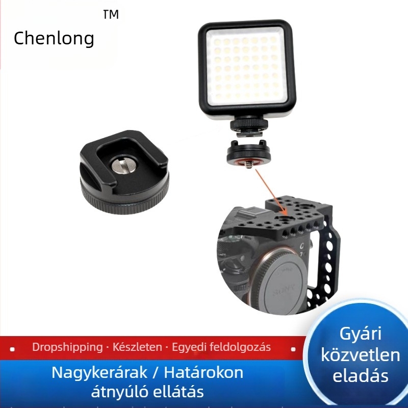 Morning Long B alumínium ötvözetű forró cipő adapter kamera ketrechez – 1/4'' csavar, kompatibil vakushoz és mikrofonhoz, súly 21 g