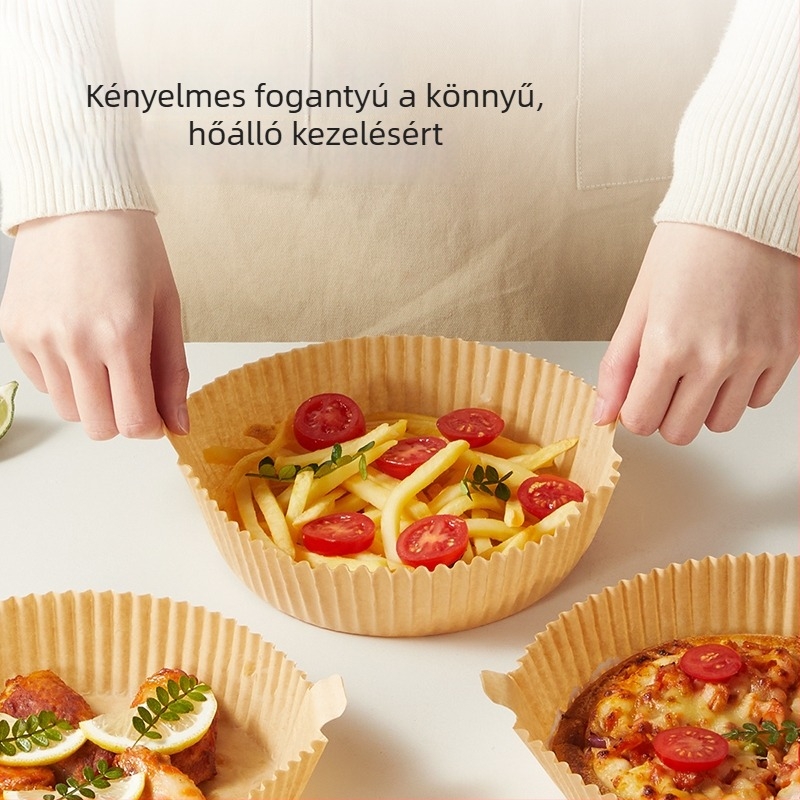 Légsütőhöz való sütőpapír – olajfelszívó, dupla oldalú szilikon bevonat sütőpapír, tepsihez, 35 g/m²