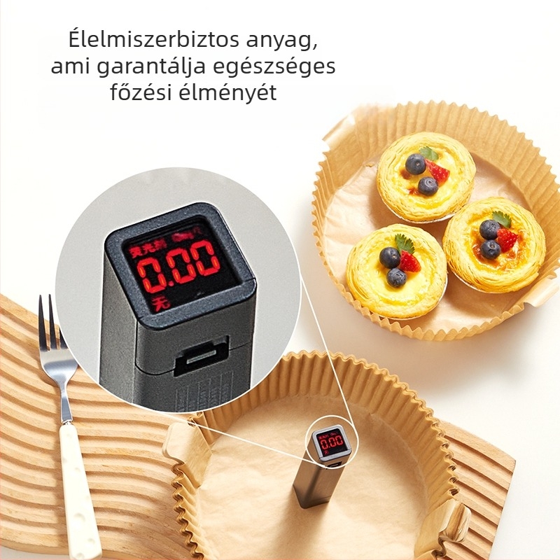 Légsütőhöz való sütőpapír – olajfelszívó, dupla oldalú szilikon bevonat sütőpapír, tepsihez, 35 g/m²