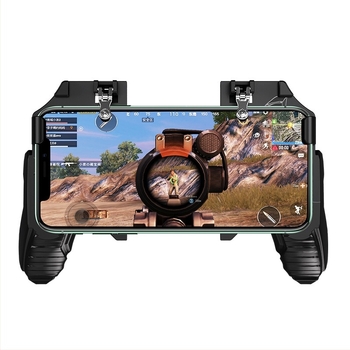 Vezeték nélküli játékkontroller négyujjas kapcsolómechanizmussal és joystickkel, visszacsatolás, ABS+fém, okostelefon és PC-kompatibilis