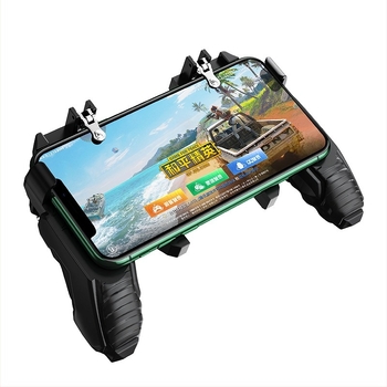 Vezeték nélküli játékkontroller négyujjas kapcsolómechanizmussal és joystickkel, visszacsatolás, ABS+fém, okostelefon és PC-kompatibilis