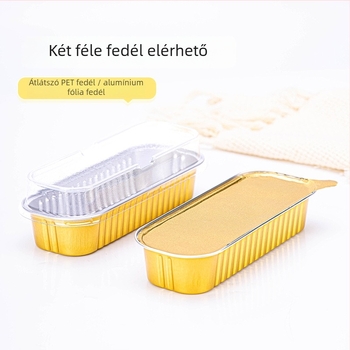 Egyszer használatos alumíniumfóliából készült téglalap alakú sütőedény, vastított, légkeveréshez – Saizhuo márkával; Anyag: alumínium fólia; Csomagolás: 1000 db; Eredet: Guangdong