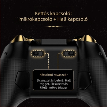 Z03DP Vezeték nélküli játékvezérlő Hall-Effect joystick alaplappal, USB-C, Két ravasz gomb, Kompatibilis PC, Switch, Android és iOS