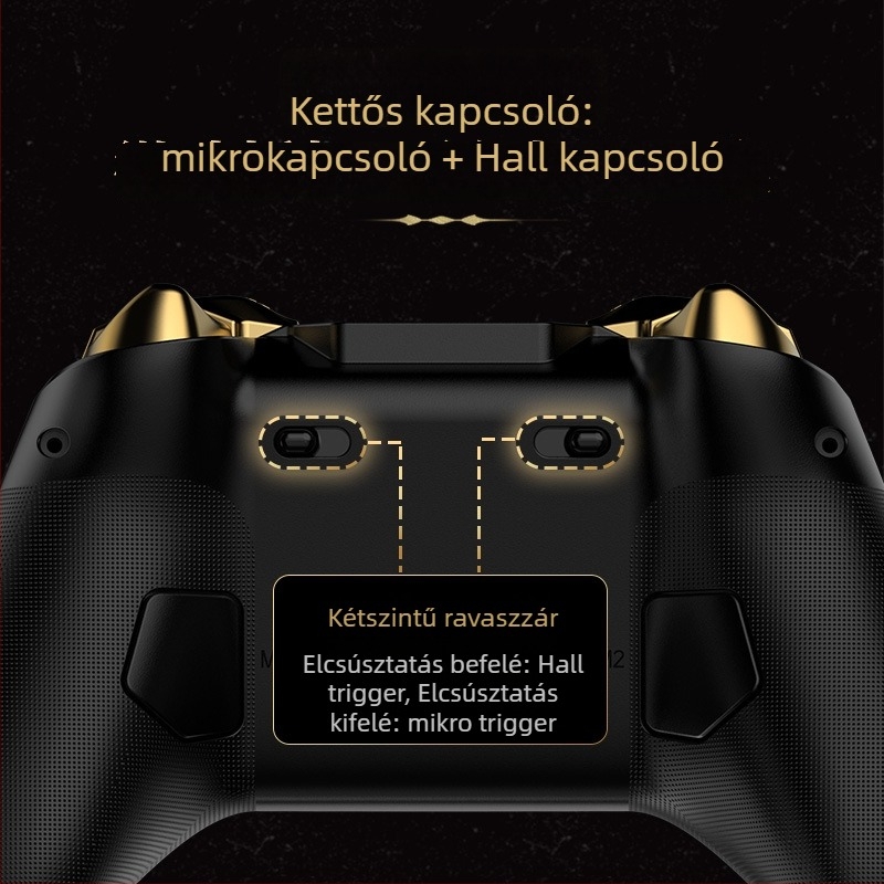 Z03DP Vezeték nélküli játékvezérlő Hall-Effect joystick alaplappal, USB-C, Két ravasz gomb, Kompatibilis PC, Switch, Android és iOS