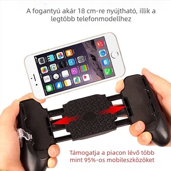 Vezeték nélküli mobil játékvezérlő, kompatibilis Honor of Kings és Peace Elite-vel, 3‑in‑1 pozíciós grip PUBG-hoz, PP műanyag tokozás, erővisszacsatolásos vibráció