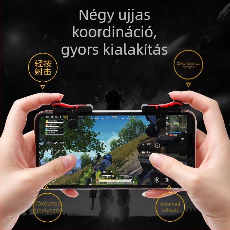 D9 mobil játékvezérlő ravaszgombokkal és rezgéssel — műanyag ház, kompatibilis mobiltelefonokkal, súly 0,9