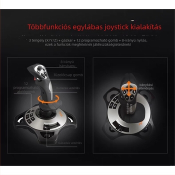 PXN Laishida 2113 Pro Analóg Repülési Joystick ABS, Kompatibilis a 2113-mal