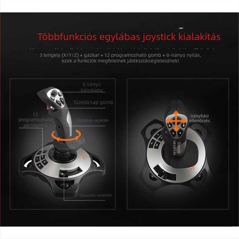 PXN Laishida 2113 Pro Analóg Repülési Joystick ABS, Kompatibilis a 2113-mal
