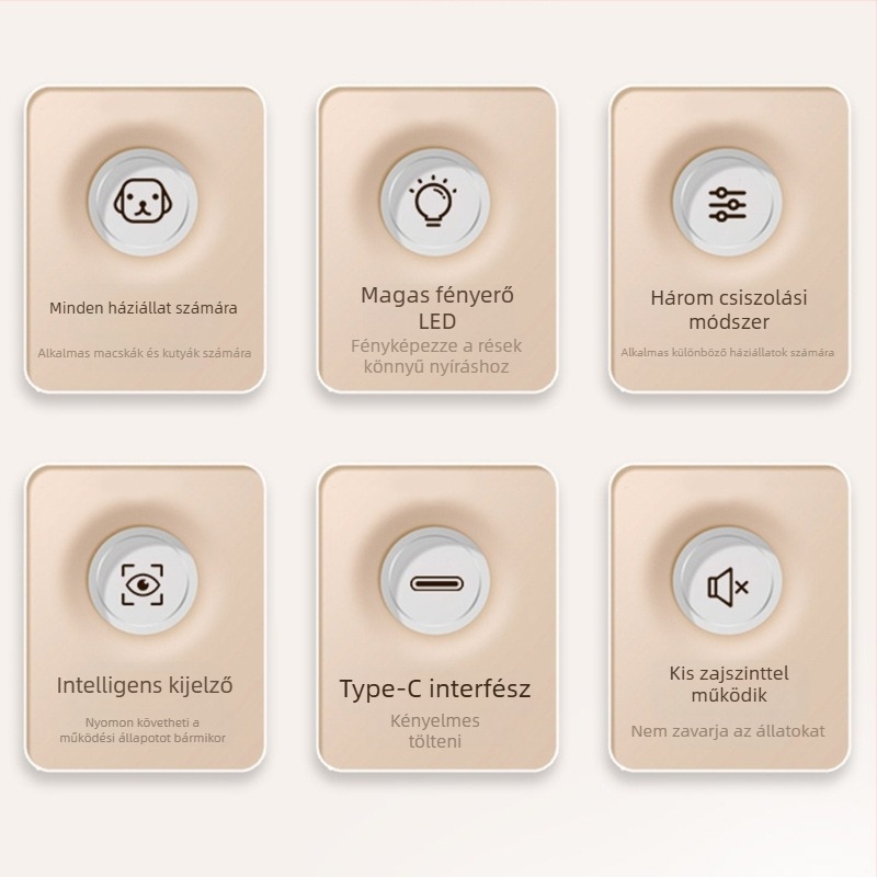 LED-es világítású körömvágó olló macskáknak és kutyáknak, körömfájl és polírozás