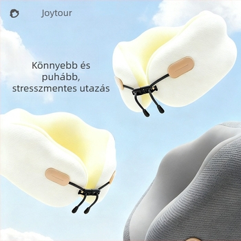 Memóriával töltött U- alakú nyakpárna – lassú visszaállás, könnyű, 0,5 kg alatt, levehető, mosható huzat, utazáshoz és irodába