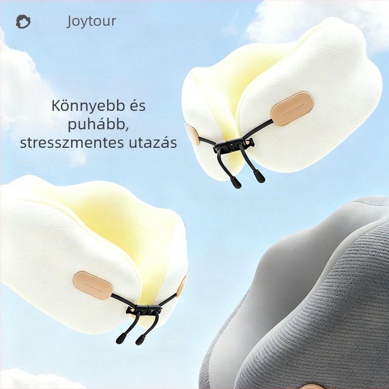 Memóriával töltött U- alakú nyakpárna – lassú visszaállás, könnyű, 0,5 kg alatt, levehető, mosható huzat, utazáshoz és irodába