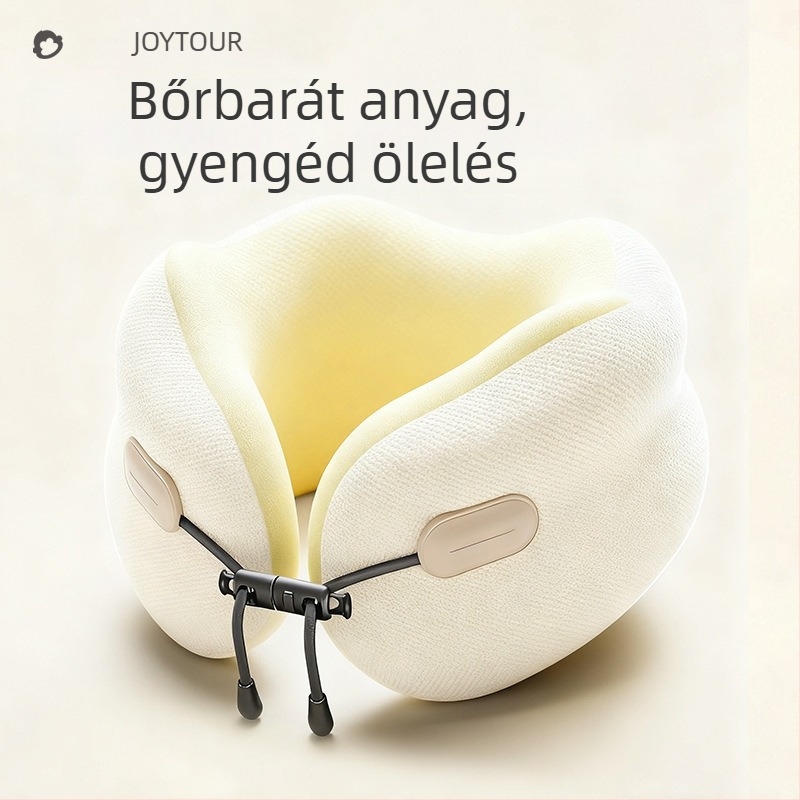 Memóriával töltött U- alakú nyakpárna – lassú visszaállás, könnyű, 0,5 kg alatt, levehető, mosható huzat, utazáshoz és irodába