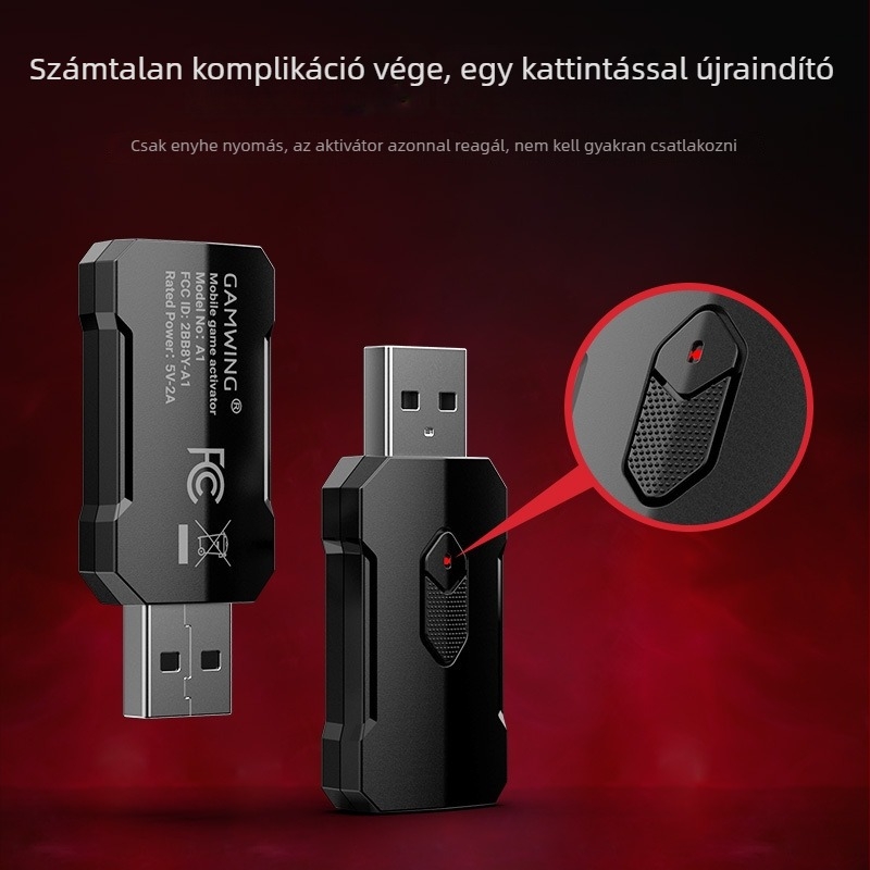 Androidos játékhoz aktivátor USB-s, vezetékes billentyűzettel és egérrel mobilos játékokra (PUBG Mobile) — ABS anyag