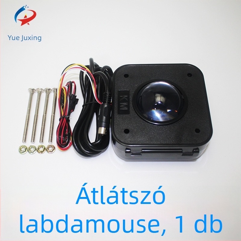 Nagy trackball egér játékkonzolhoz, átlátszó gömbbel és joystick-stílusú irányítással