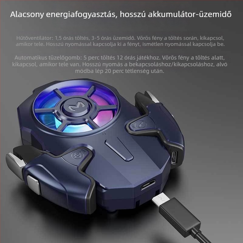 AK03 okostelefon-joystick, vezetékes PS/2 csatlakozás, ABS + fém, 200 g, kompatibilis iPhone és Android