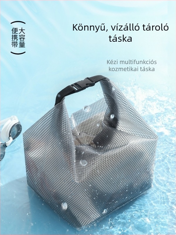 Utazási kozmetikai és tároló táska, vízálló EVA anyag, nagy kapacitás, nedves-száraz elválasztás, antibakteriális