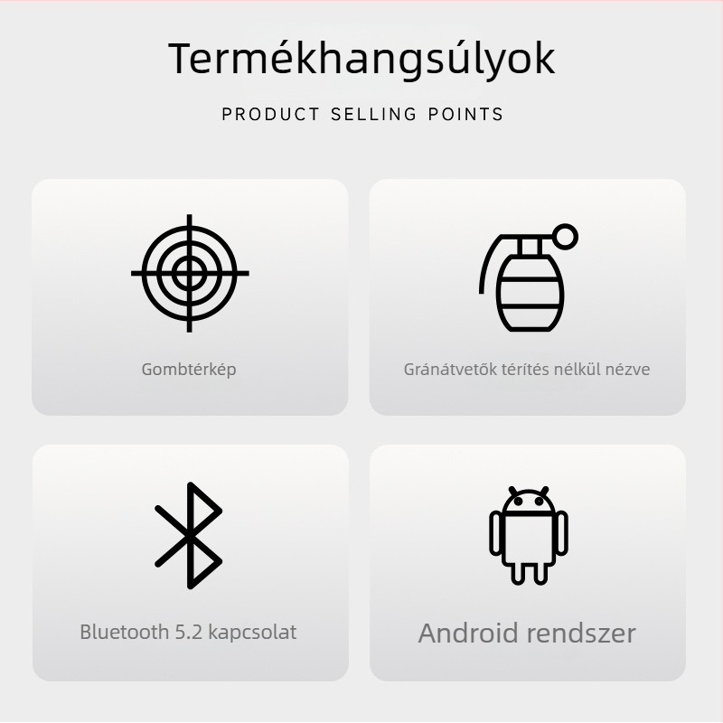 Játékkontroller Supreme et200 Bluetooth Android telefonokra, Type-C, rezgésmentes, ABS