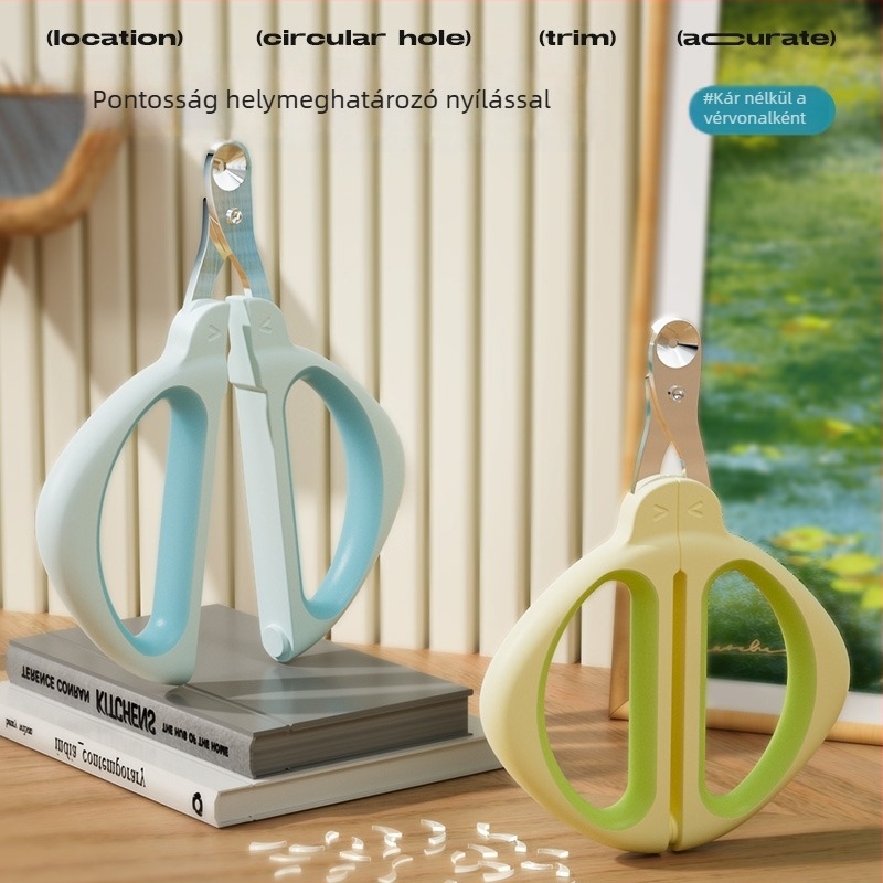 Macska- és kutya körömvágó olló, kör alakú nyílással, kezdőknek; nem importált; nem magánmárkás
