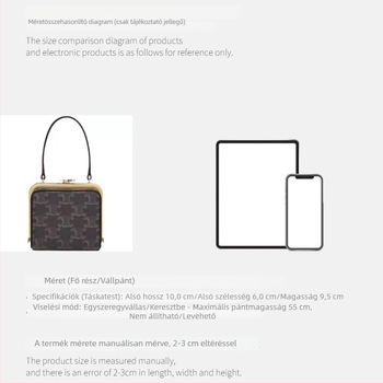Arc de Triomphe női válltáska láncos pánttal, crossbody, mini négyzet alakú valódi bőr táska monogrammal