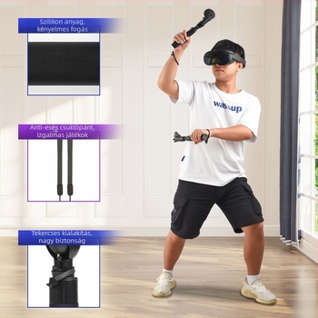 Golf játékkezelő VR szemüveghez, fénykard kinyúló rúd tartóval, Meta Quest Pro-kompatibilis, szilikon, modell DC, 100 g