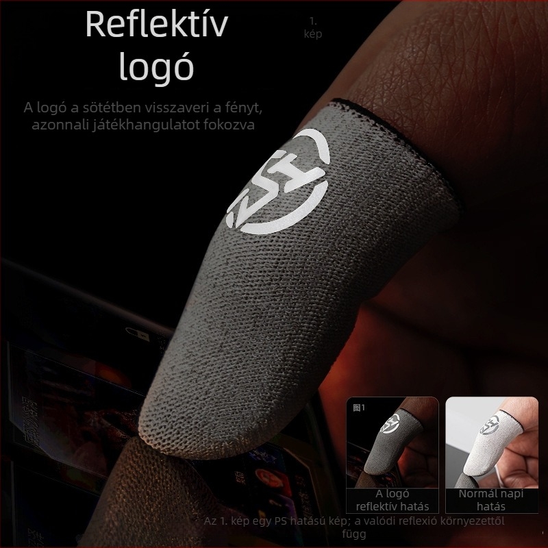 Játék ujjvédő, Ice Silk Fiber anyag, izzadságmentes és csúszásmentes, ultra vékony, horgolt technológia, érintőképernyős telefonok/tablettekhez