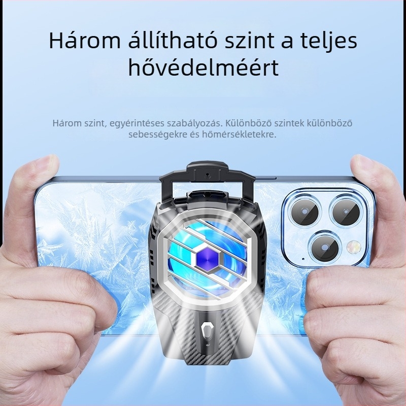 X91 mobiltelefon hűtő radiátor USB interfésszel, ABS és cinkötvözet test, 145 g, kompatibil iPhone és Android készülékekkel, hőelvezetés