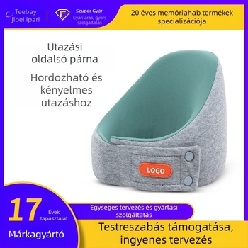 Memóriahabos nyakpárna felnőtteknek — U‑alakú, oldalsó alváshoz, utazáshoz hordozható, légáteresztő Ice Silk huzattal (lassú visszaalakulású memóriahab)