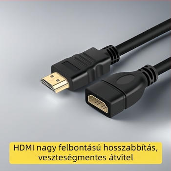 HDMI bővítő kábel 1.4, férfi–női csatlakozás, számítógéphez, TV-hez és projektorhoz, 1080p HD, aranyozott érintkezők