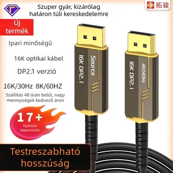 DP-DP optikai kábel, 16K2.1 nagyfelbontású, számítógép és monitor közötti összeköttetéshez, férfi–férfi